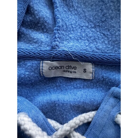 Ocean Drive blue hoodie MONTAUK on front and down the sleeve Small - Picture 3 of 5